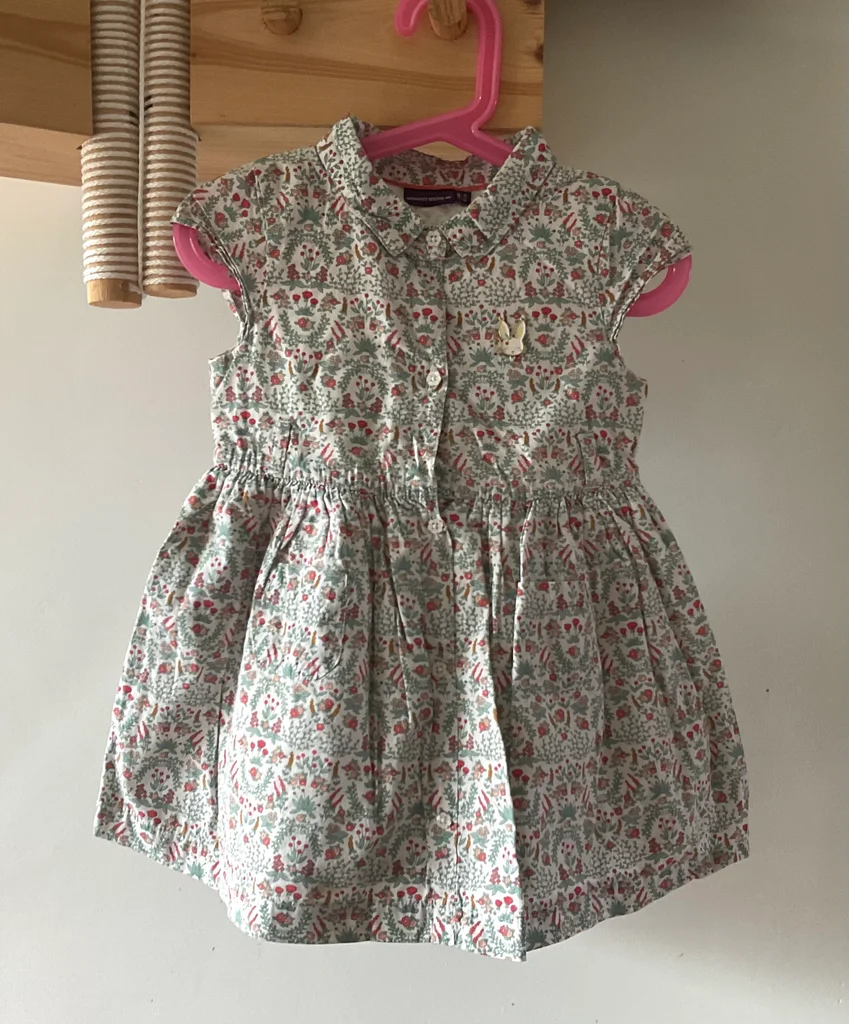 🔥-20%🔥 Robe Sergent Major Fleurs Rouge Vert – 2 ans 92 cm 💯 Coton